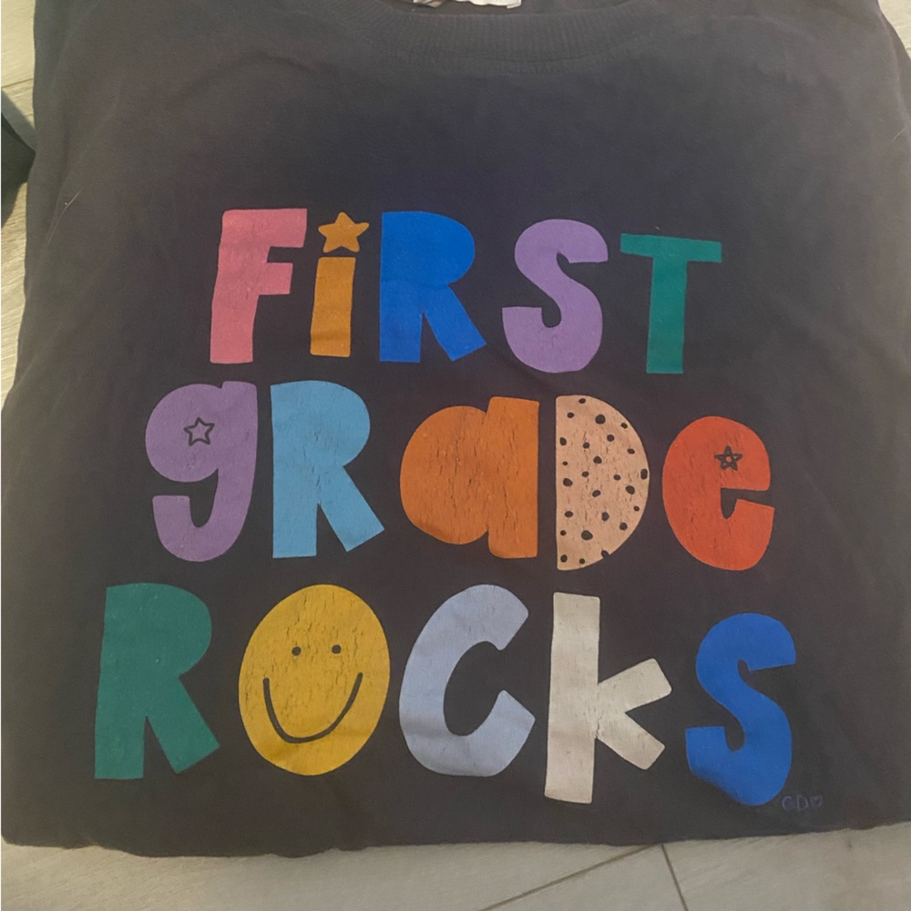 First Grade Rocks teacher tee